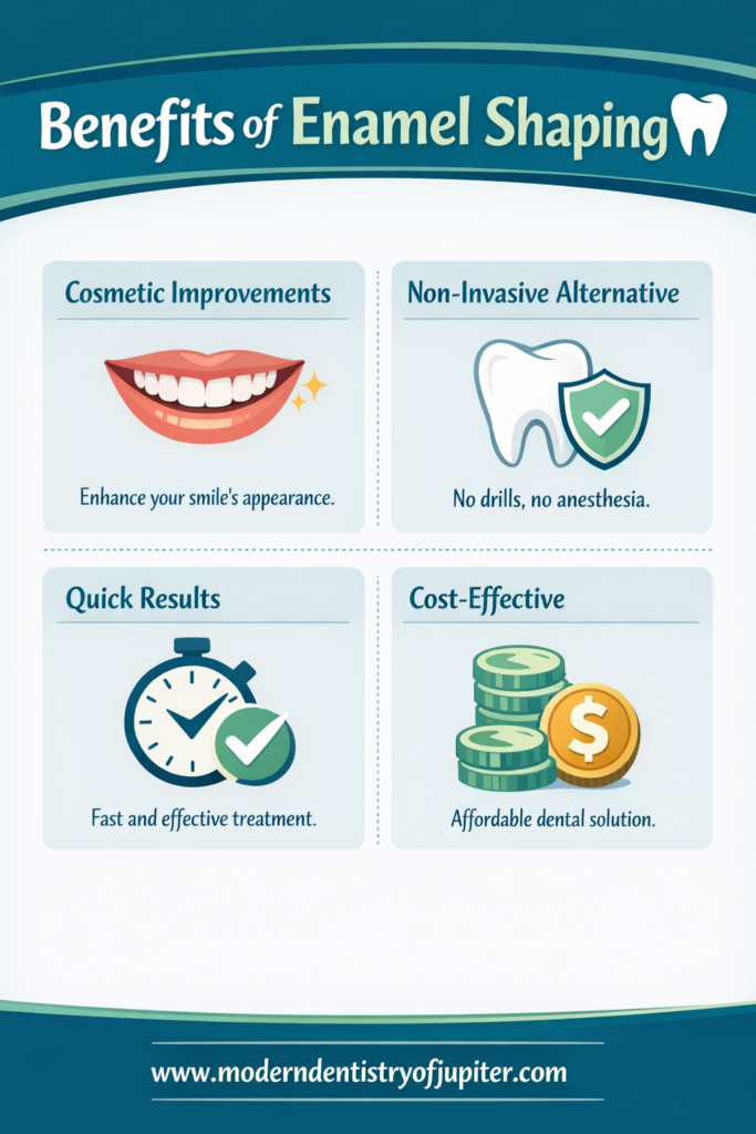 Modern Dentistry of Jupiter | Enamel Shaping: The 30-minute Fix for Uneven Tooth Edges Modern Dentistry of Jupiter | Enamel Shaping: The 30-minute Fix for Uneven Tooth Edges